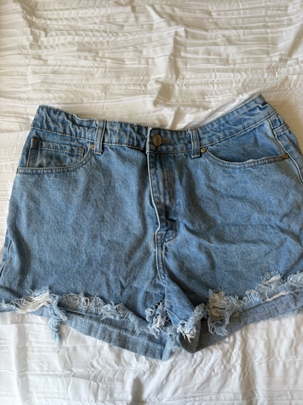 GOGO Light Blue Distressed Denim Cutoff Shorts
